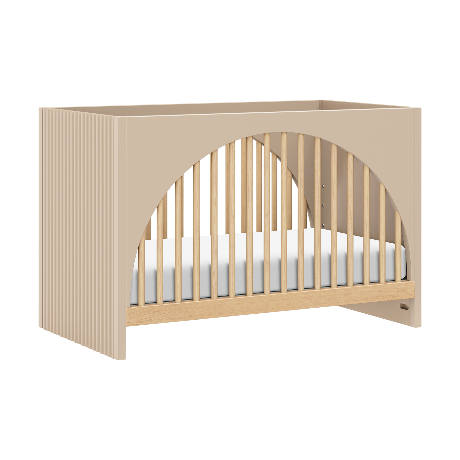 babyletto Moab 3-in-1 Convertible Crib - Taupe/Ash.