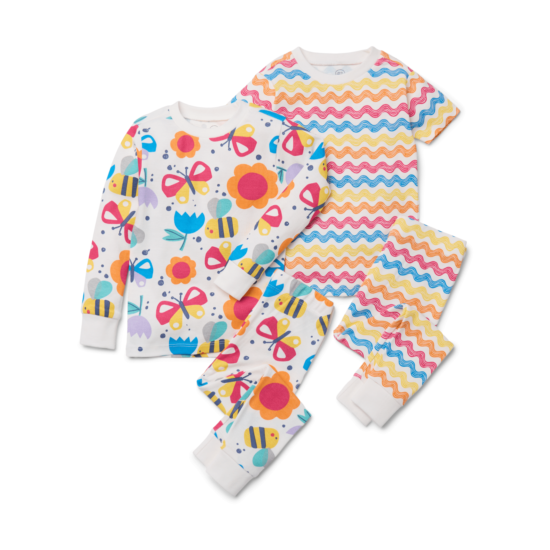 Small Story Pajamas Set 2 Pack - Butterflies And Bees, 4 T.