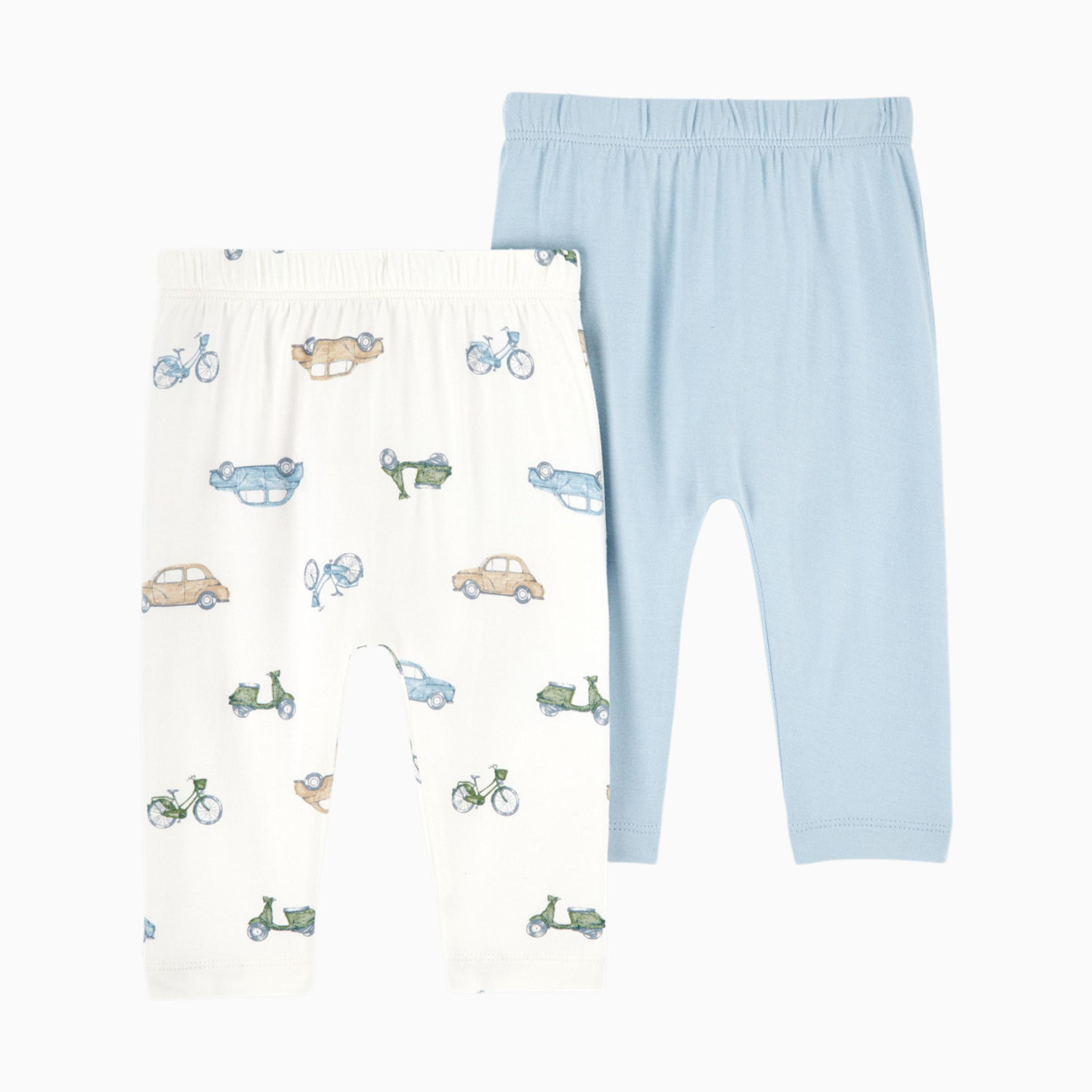 Carter's 2-Pack PurelySoft Pants - Blue/Ivory, 6M.