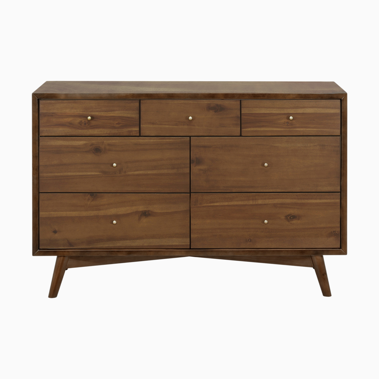 babyletto Palma 7-Drawer Assembled Double Dresser - Natural Walnut.