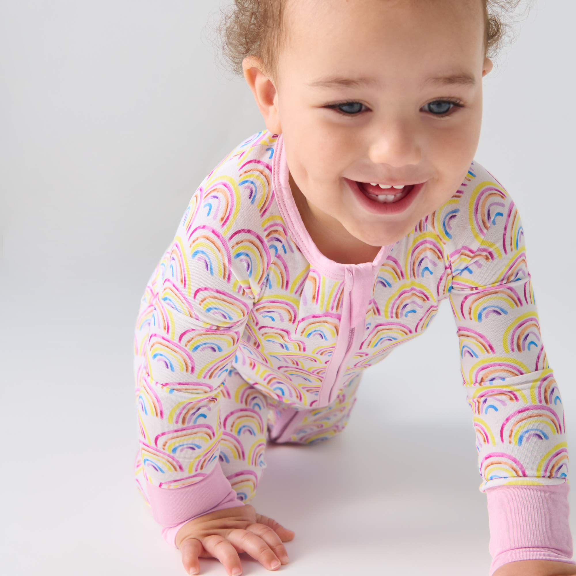 Little Sleepies Zippy - Pink Rainbows, Preemie.