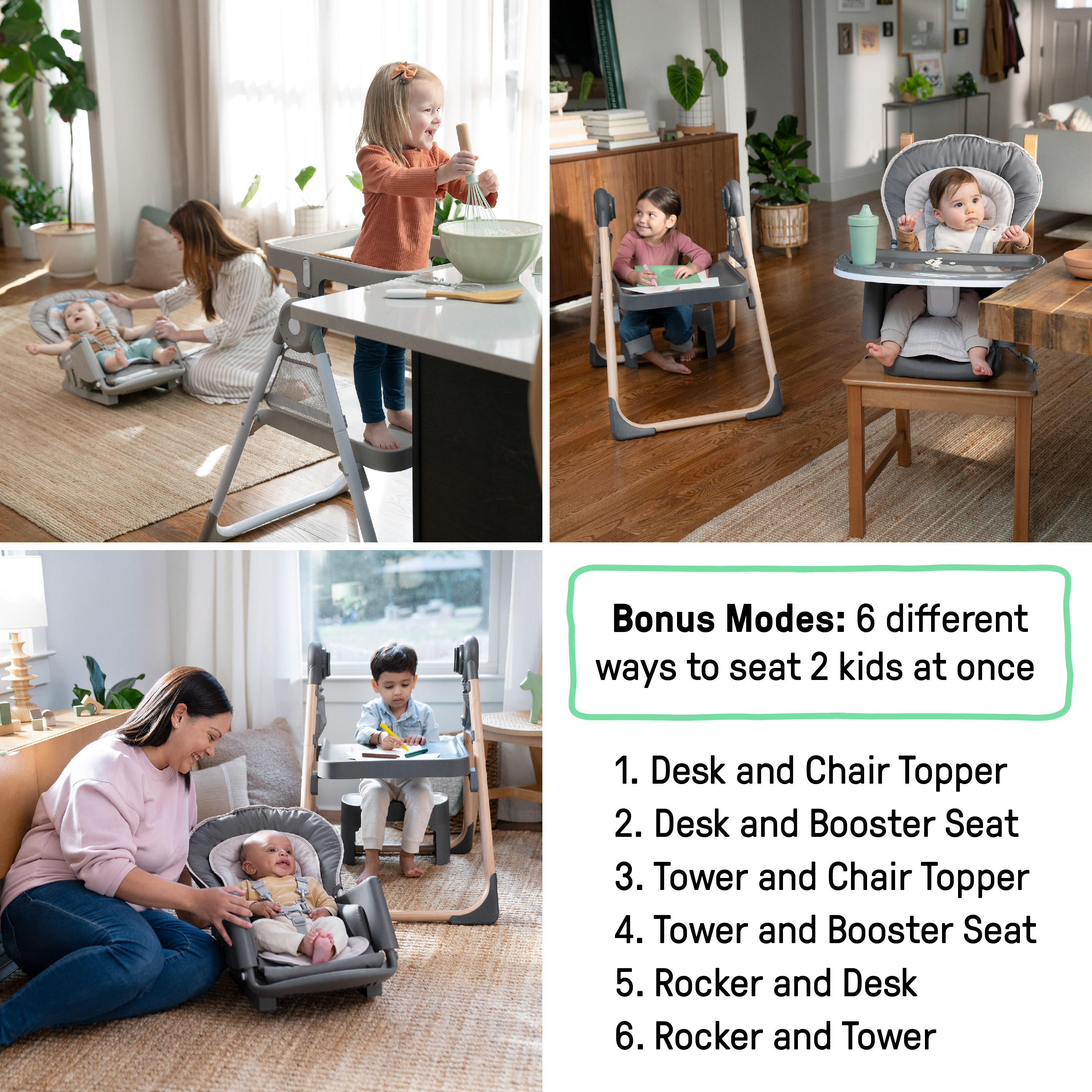 Ingenuity Proper Positioner Create Up! Multi-Mode Folding High Chair - Wesley.