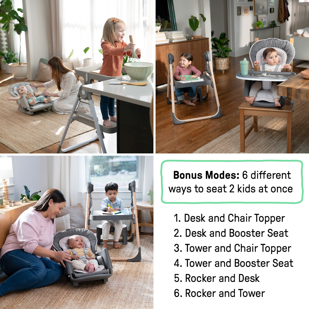 Ingenuity Proper Positioner Create Up! Multi-Mode Folding High Chair - Wesley.