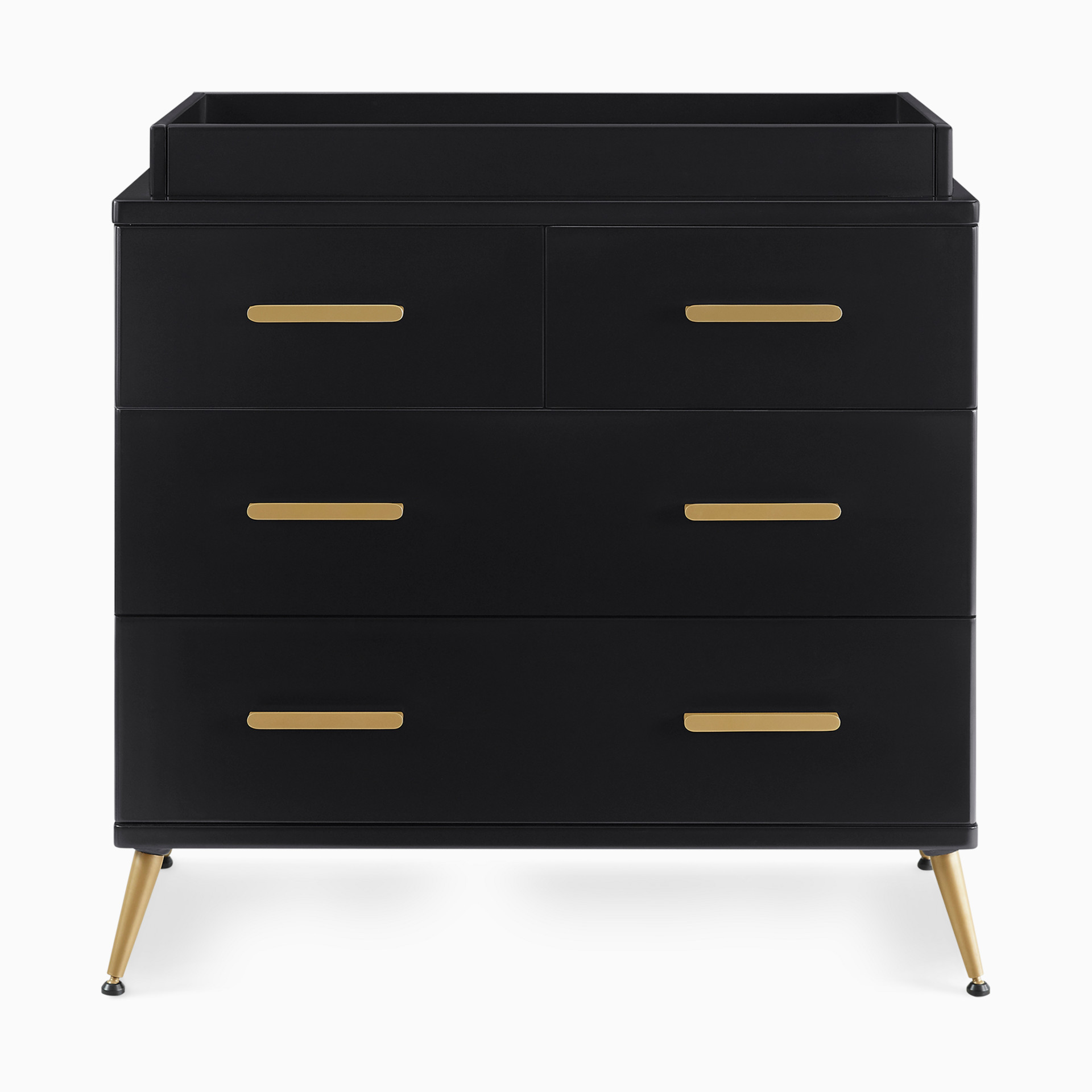 Delta Children Sloane 4 Drawer Dresser with Changing Top - Black  Ebony/Bronze | Babylist Shop