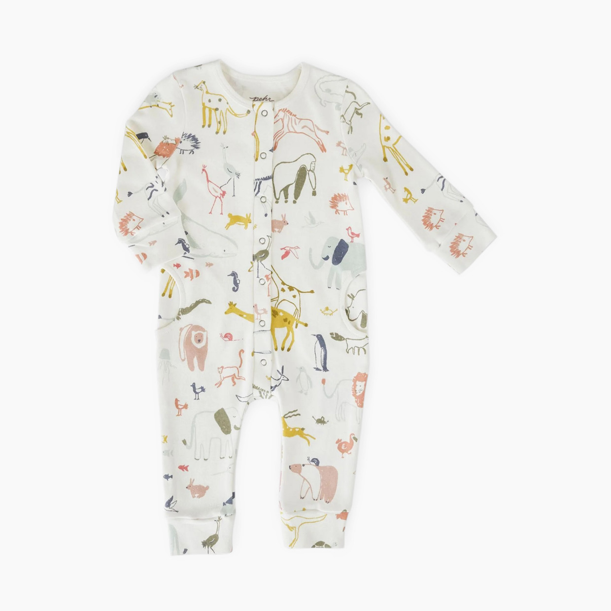 Pehr Placket Snap Romper - Into The Wild, 6-12 M.