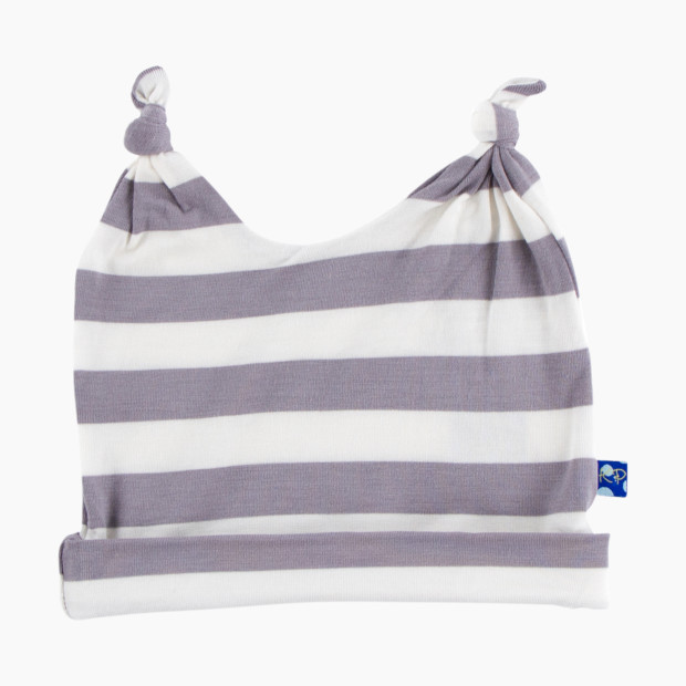 KicKee Pants Essentials Print Double Knot Hat - Feather Contrast Stripe, 3-12 Months.
