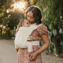 Ergobaby Embrace Cozy Newborn Essentials Baby Carrier Wrap (7-25 Pounds), Ponte Knit, Cream