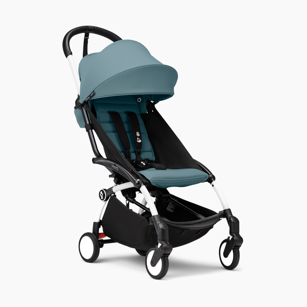 Stokke YOYO³ stroller from 6 months - White Frame/Aqua Color Pack.