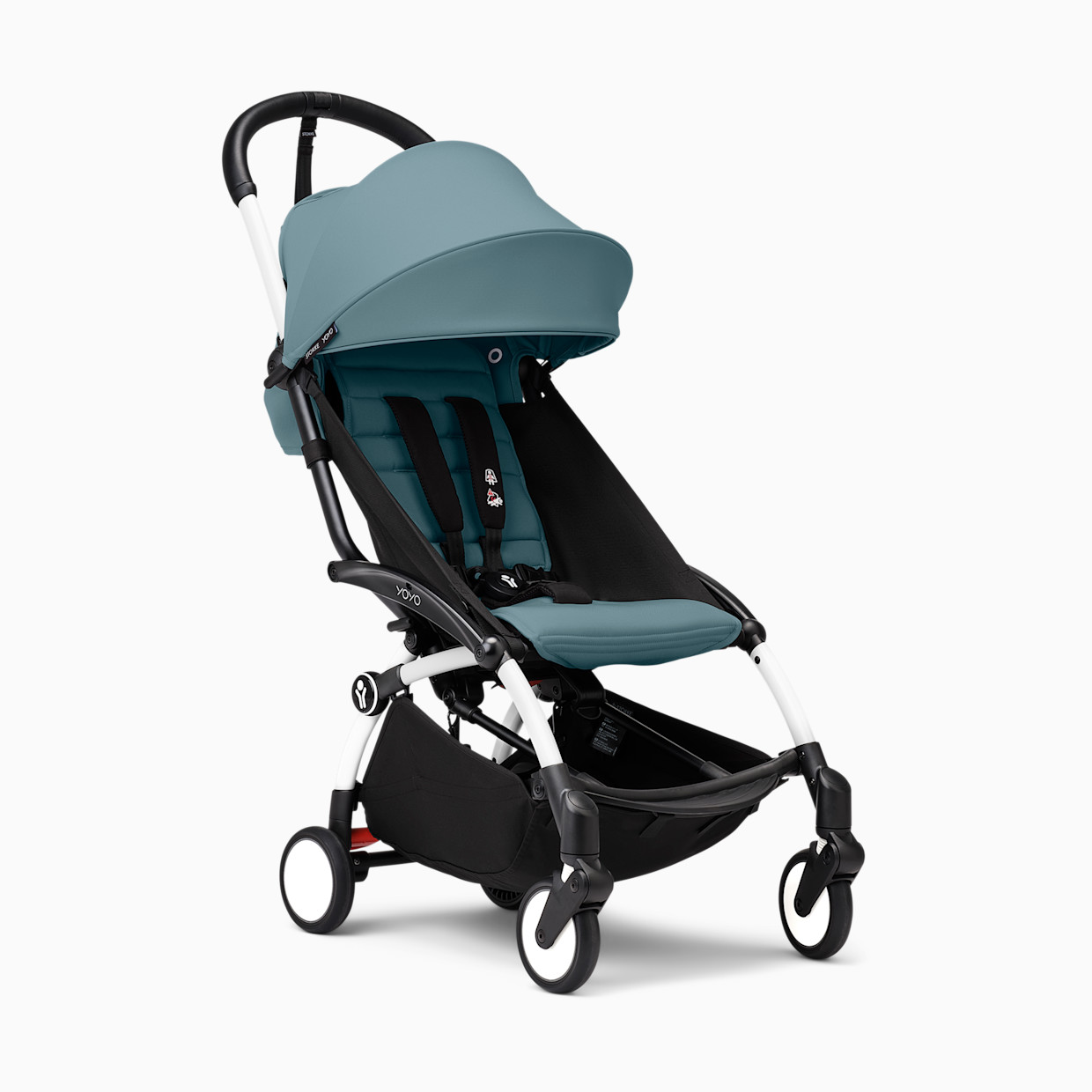 Stokke YOYO³ stroller from 6 months - White Frame/Aqua Color Pack.