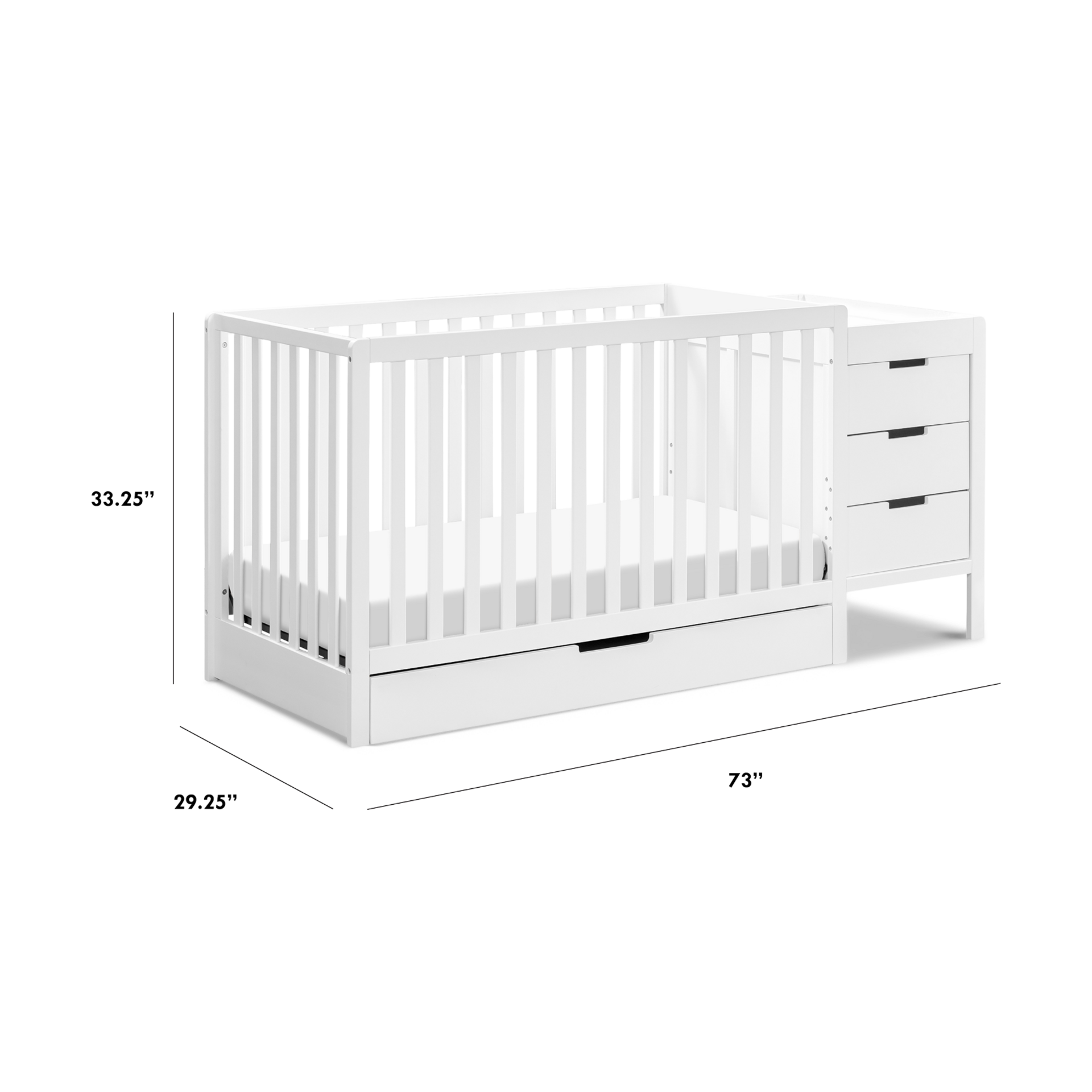 Carter's by daVinci Colby 4-in-1 Convertible Crib & Changer Combo.