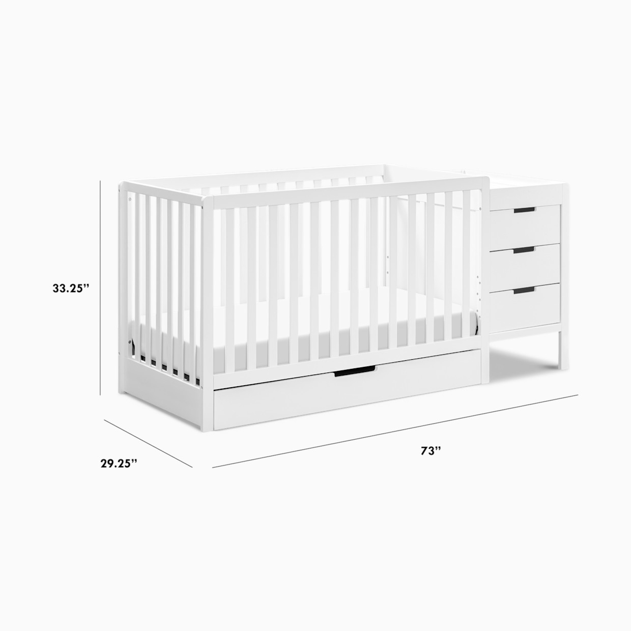 Carter's by daVinci Colby 4-in-1 Convertible Crib & Changer Combo - White.