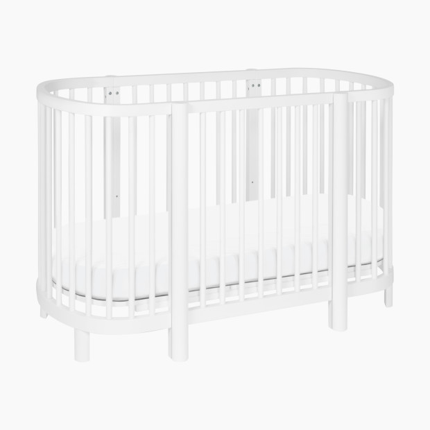 babyletto Hula Oval Convertible Crib with Mini/Bassinet Conversion - White.