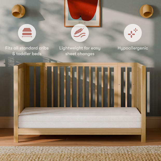 babyletto Pure Core Crib Mattress with Hybrid Waterproof Cover.