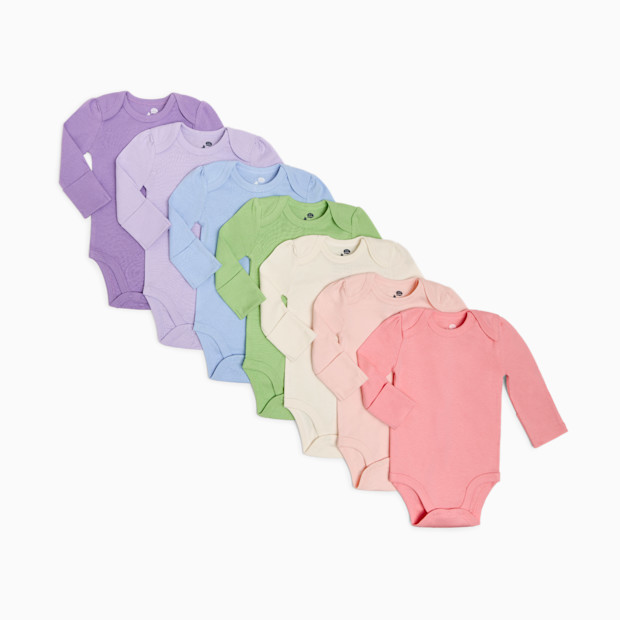 Small Story Organic Cotton Solid Long Sleeve Bodysuit (7 Pack).