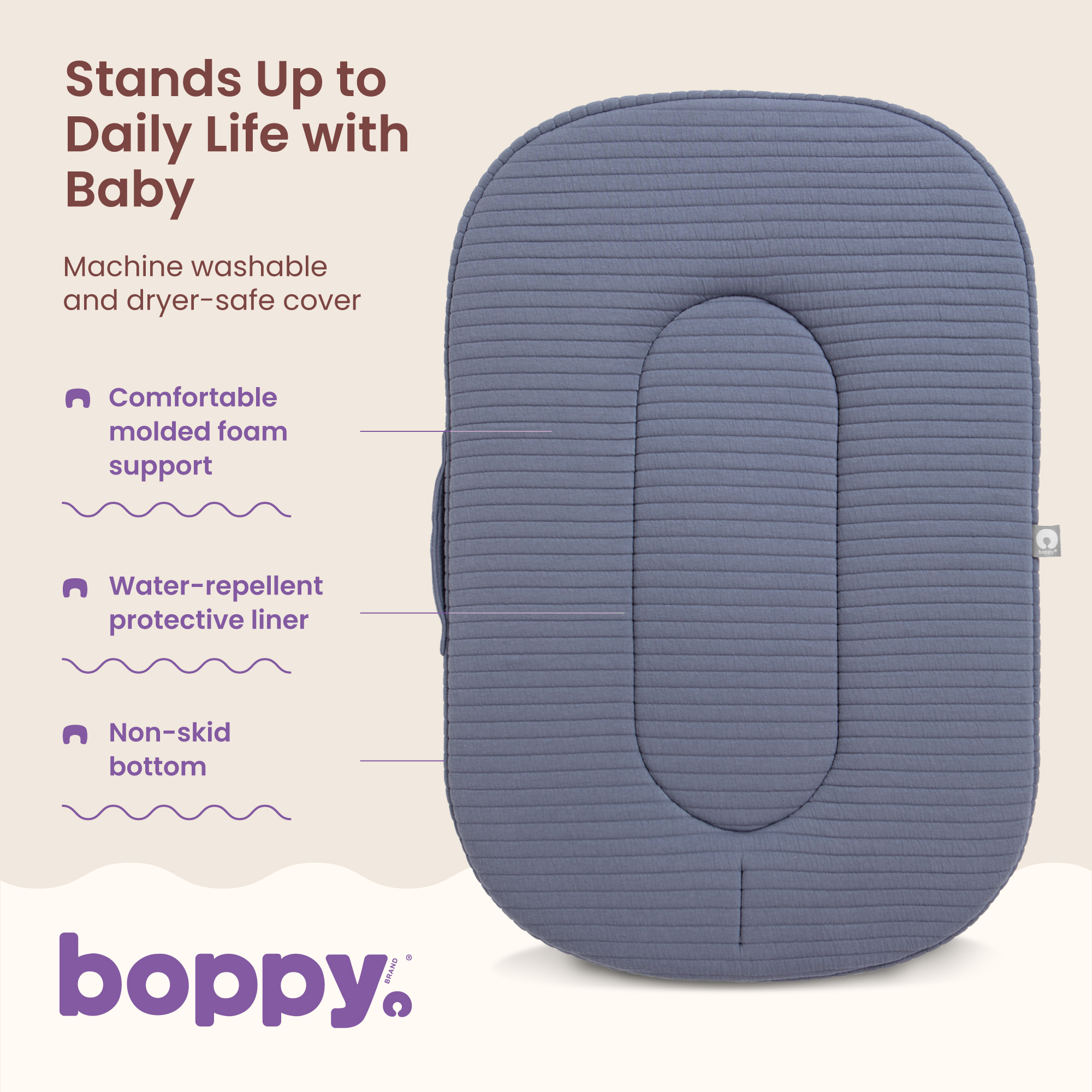 Boppy Playtime Lounger - Slate Blue.
