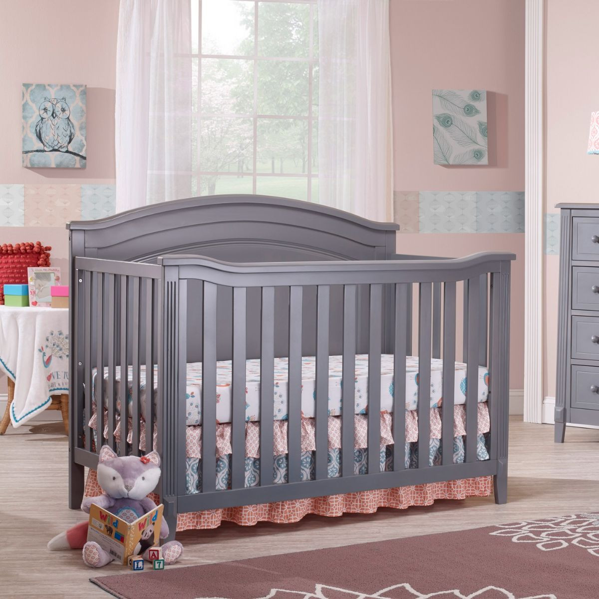 Sorelle Berkley Round Top Panel Crib - Gray.