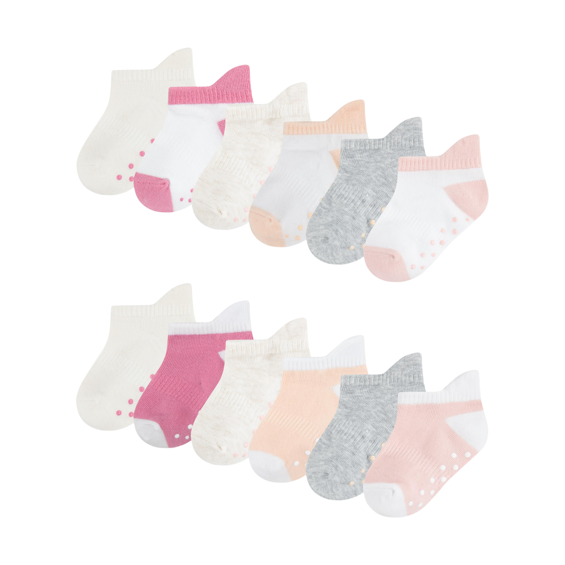 Huggies Gripper Socks (12 Pack) - Lotus/Pink, 0-6 M.