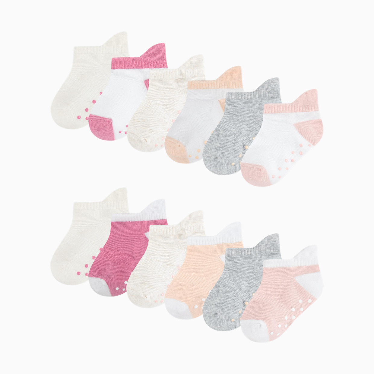 Huggies Gripper Socks (12 Pack) - Lotus/Pink, 0-6 M.