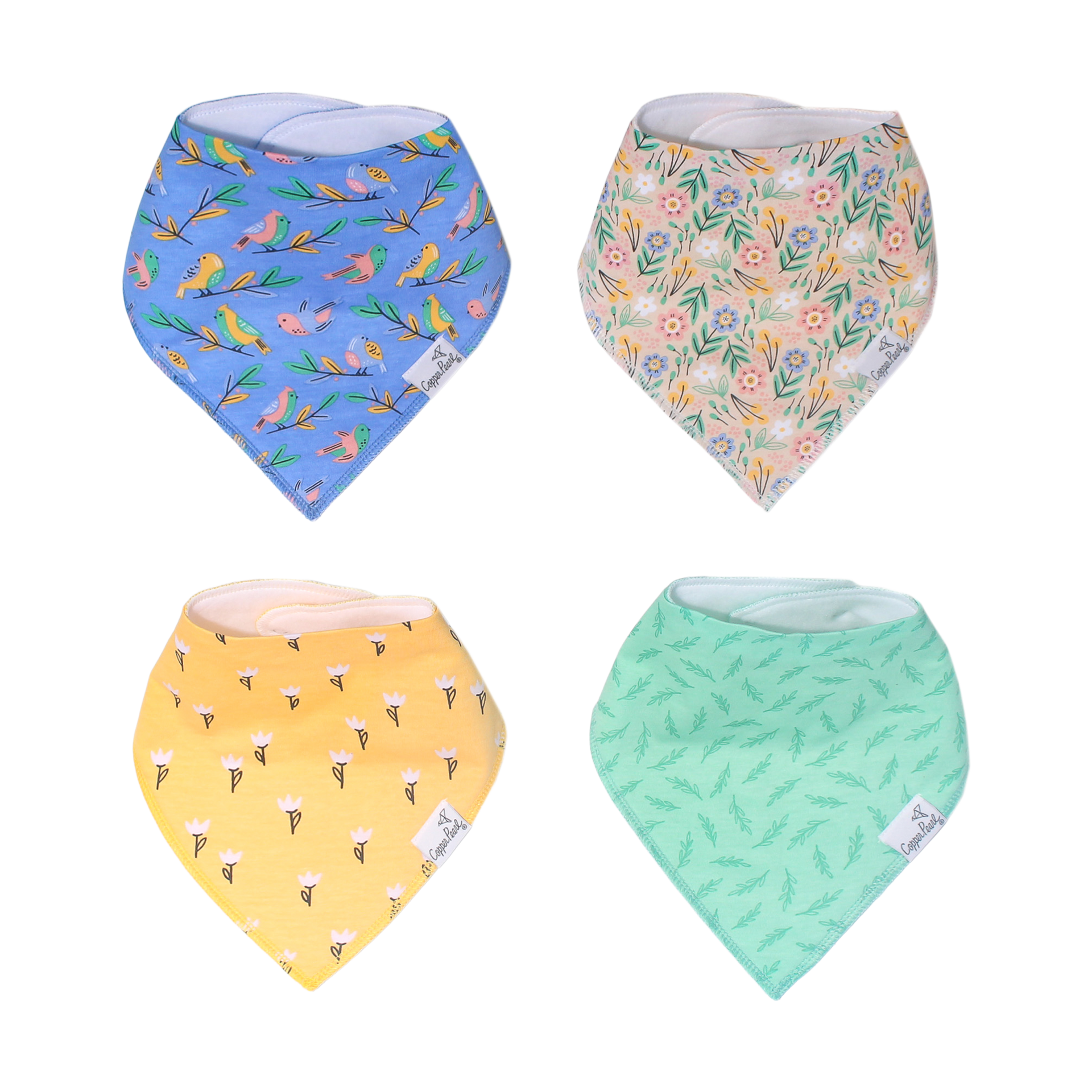 Copper Pearl Bandana Bib Set (4 Pack) Birdie Babylist Shop
