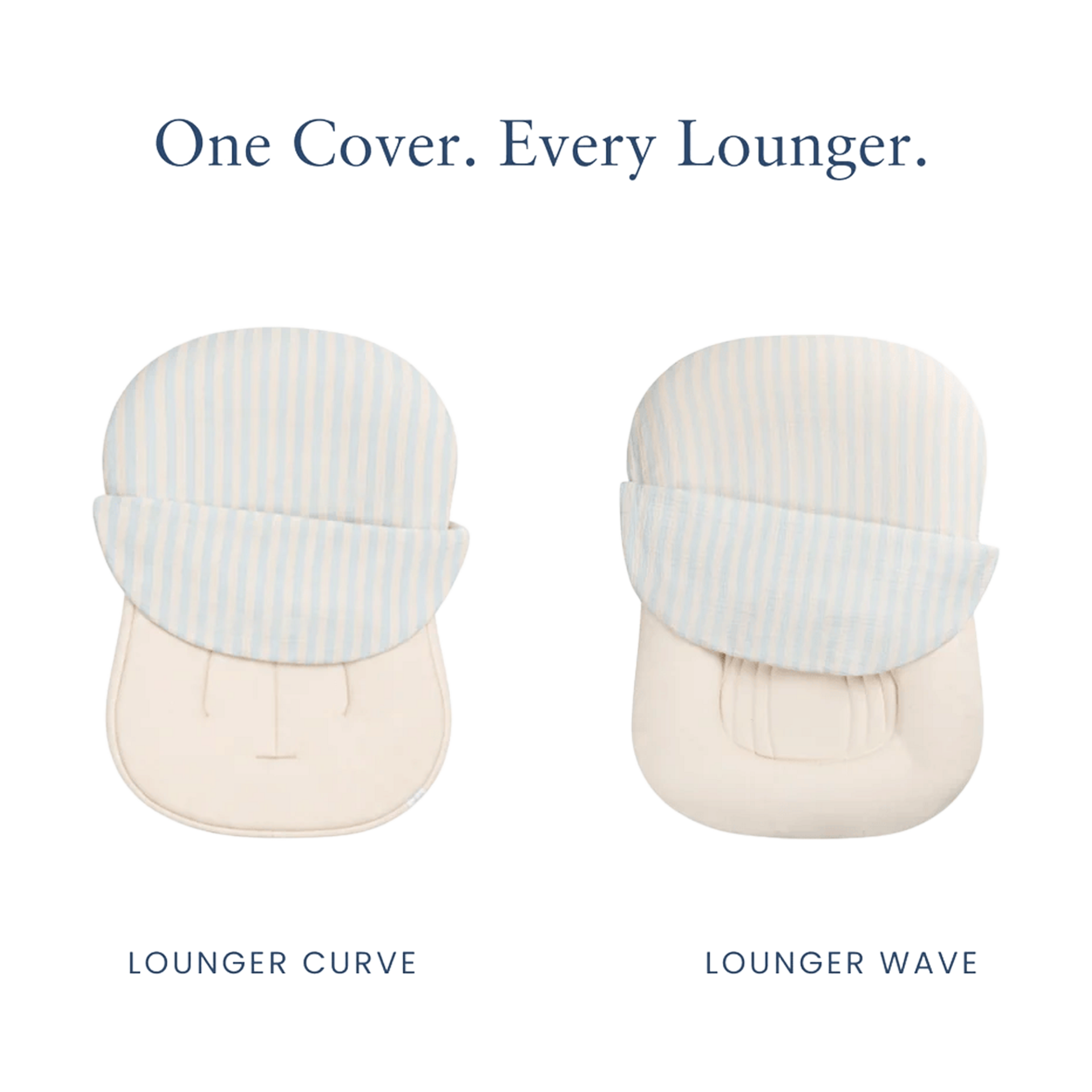 Snuggle Me Organic SMO Lounger Cover Muslin - Sky Stripe.