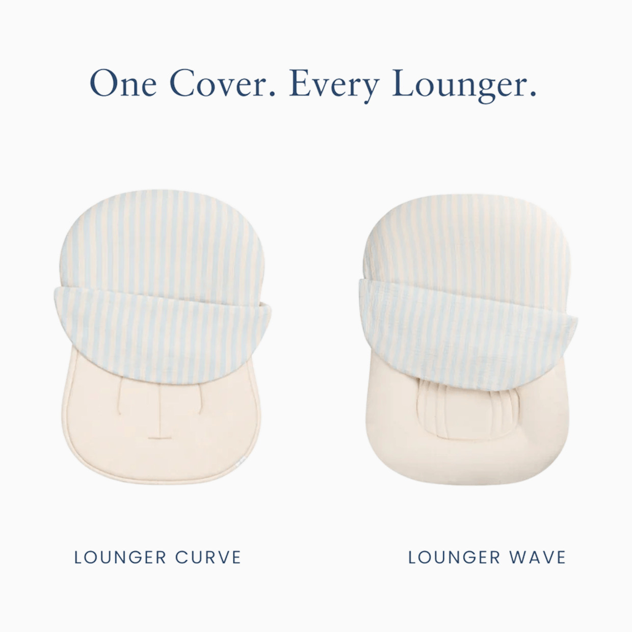 Snuggle Me Organic SMO Lounger Cover Muslin - Sky Stripe.