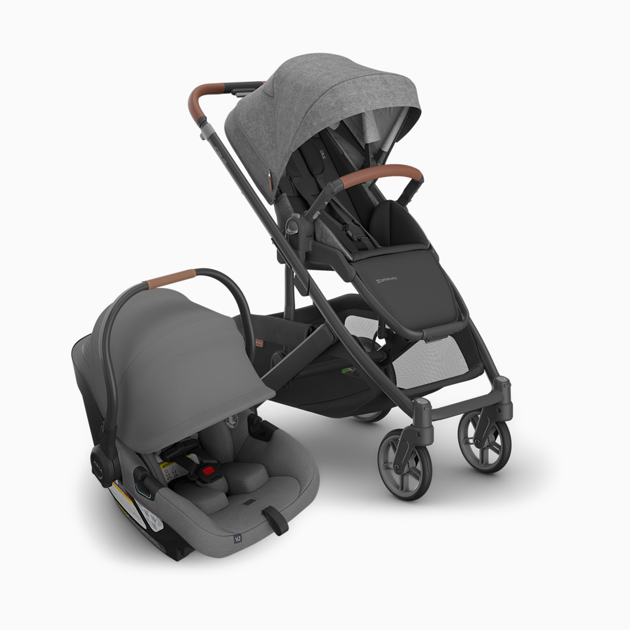 UPPAbaby Cruz V3 Stroller & Aria V2 Infant Car Seat Travel System - Greyson.