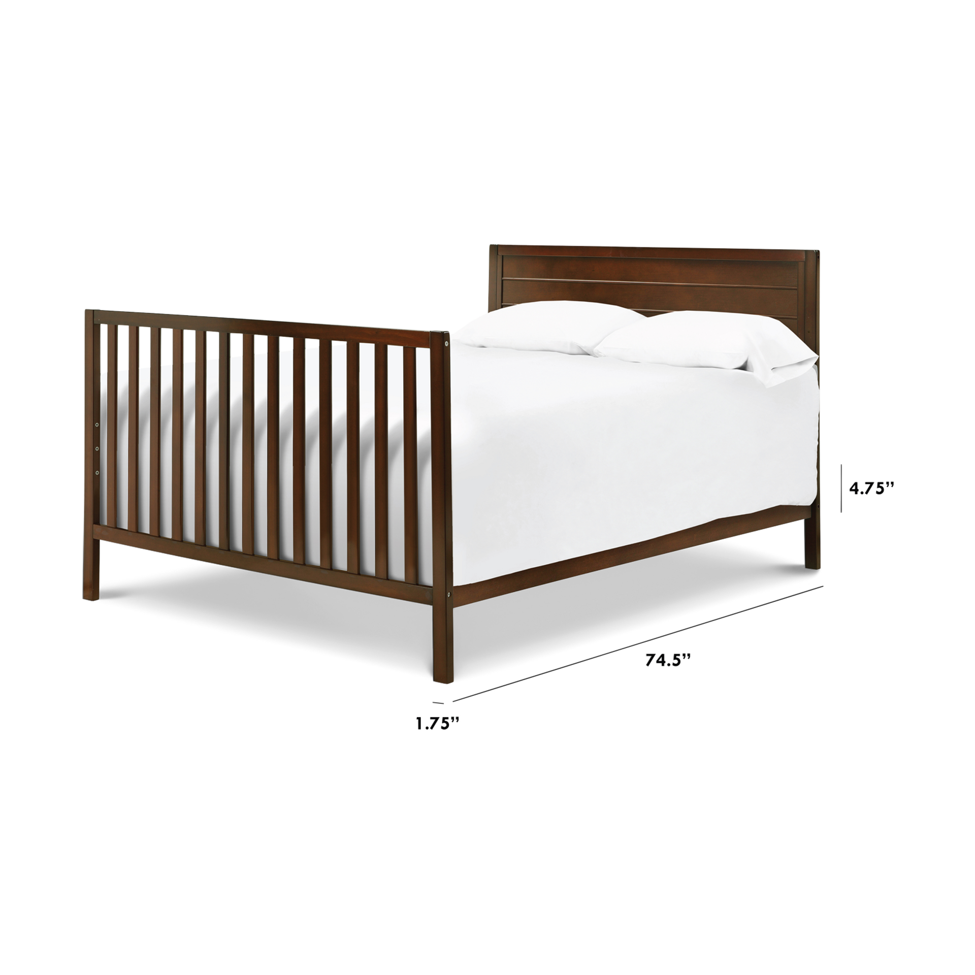 daVinci Twin/Full-Size Bed Conversion Kit (M5789) - Espresso.