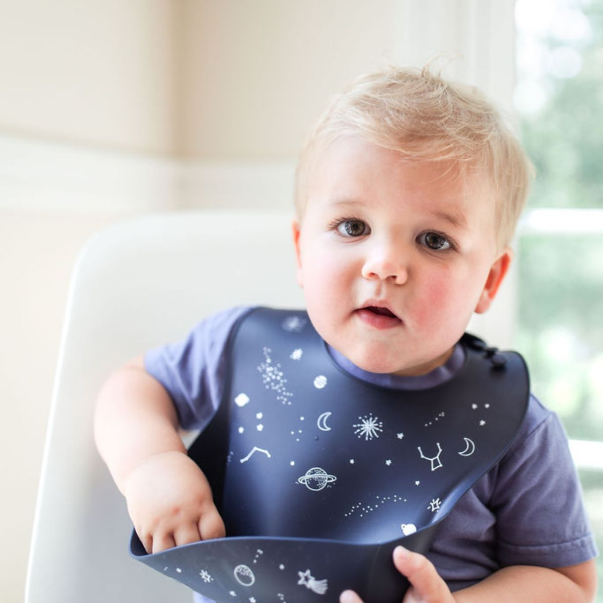 Loulou Lollipop Silicone Bib - Space/Slate, 2.