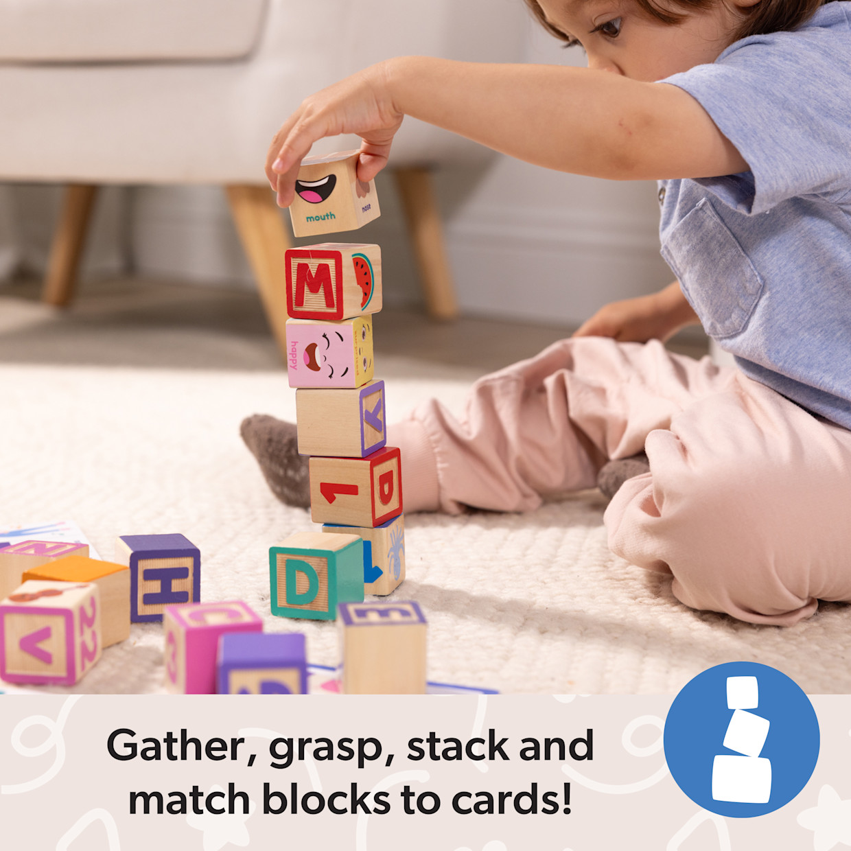 Melissa & Doug Ms. Rachel Blocks + Activity Cards.