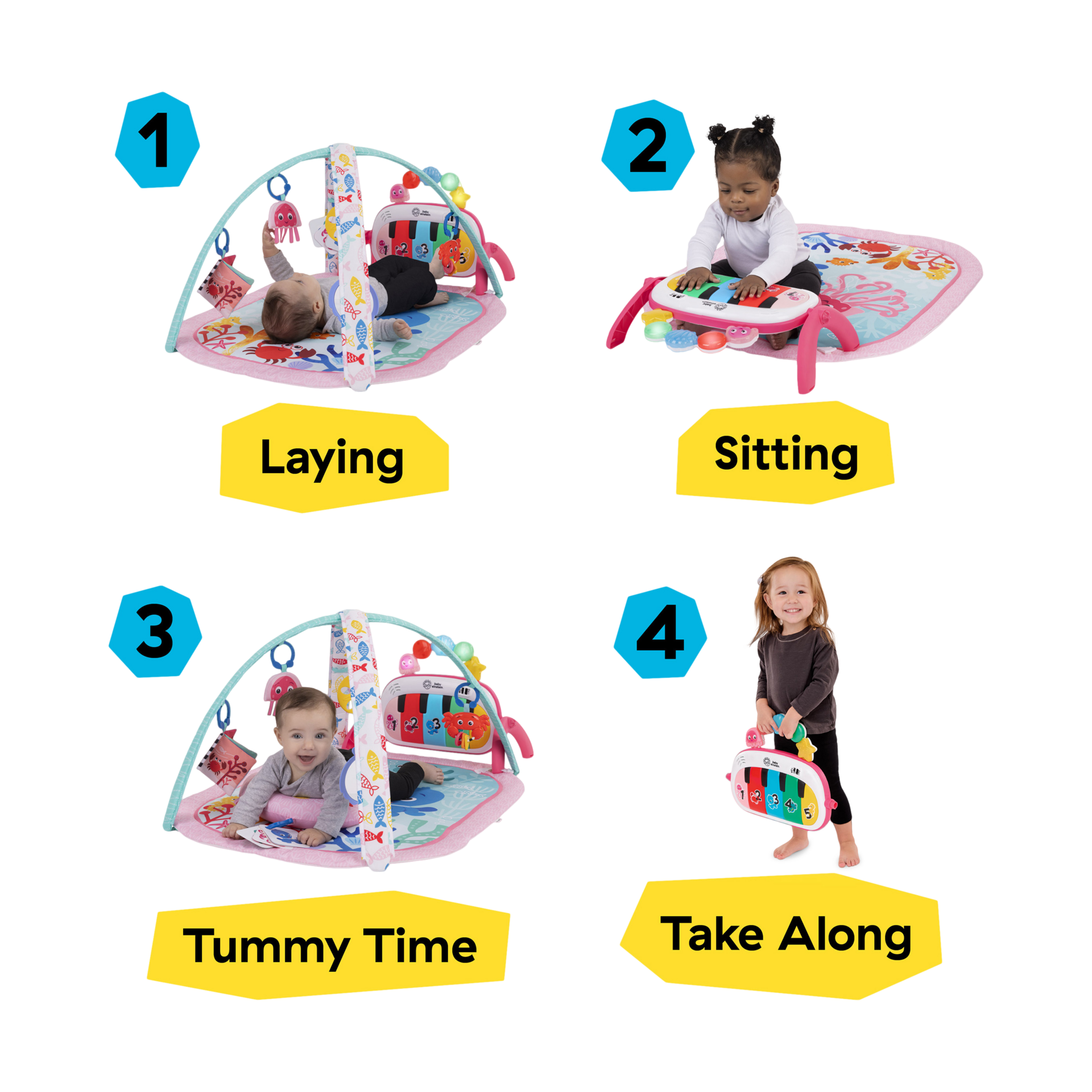 Baby Einstein 4-in-1 Kickin Tunes Music and Learning Play Gym - Jellyfish Jamboree Music & Language.