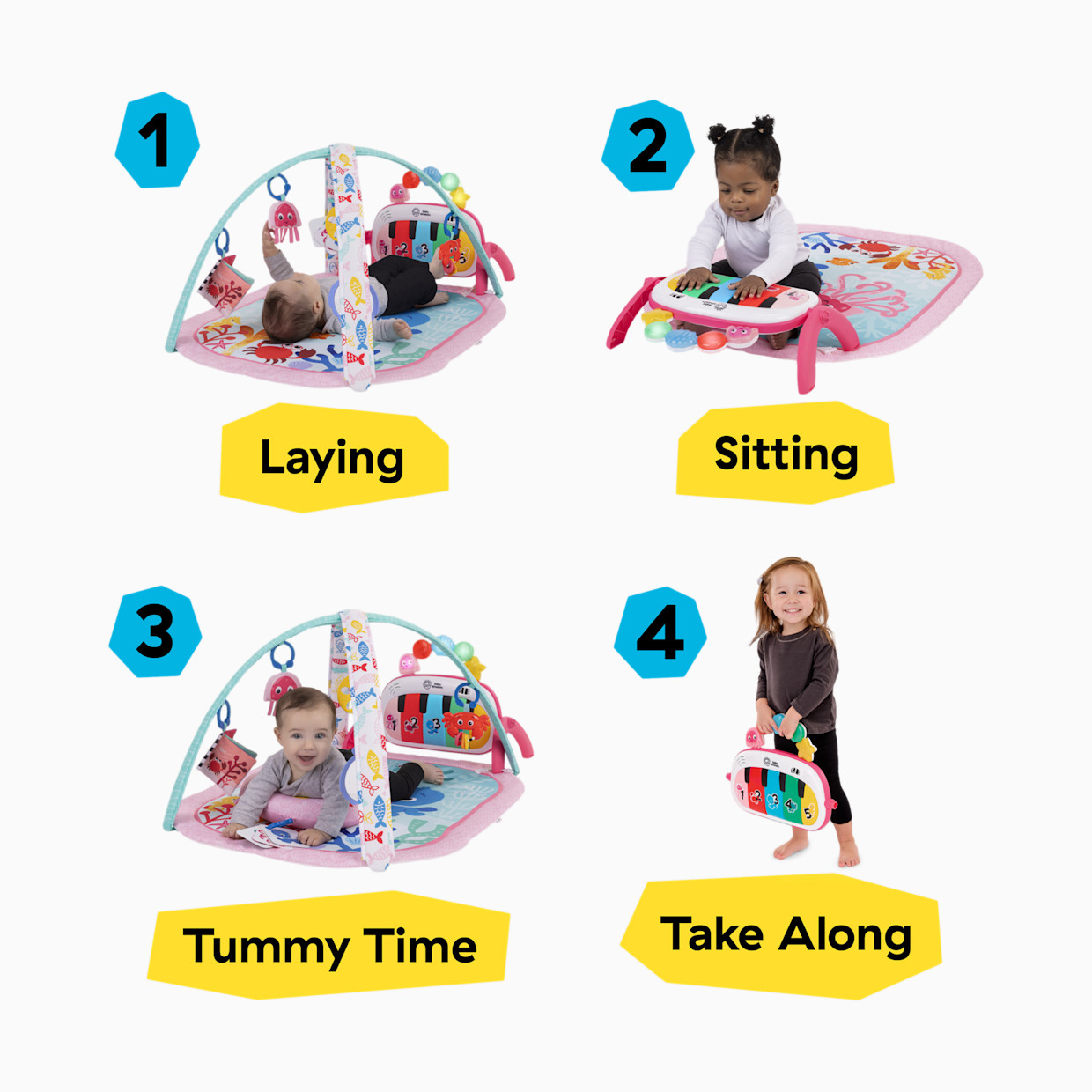 Baby Einstein 4-in-1 Kickin Tunes Music and Learning Play Gym - Jellyfish Jamboree Music & Language.