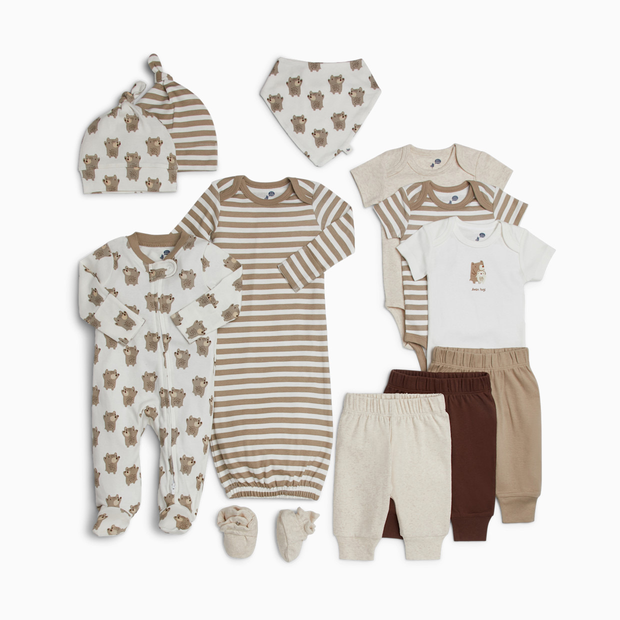 Small Story 12-Piece Essentials Layette Set - Bear Hugs, 3-6 M.