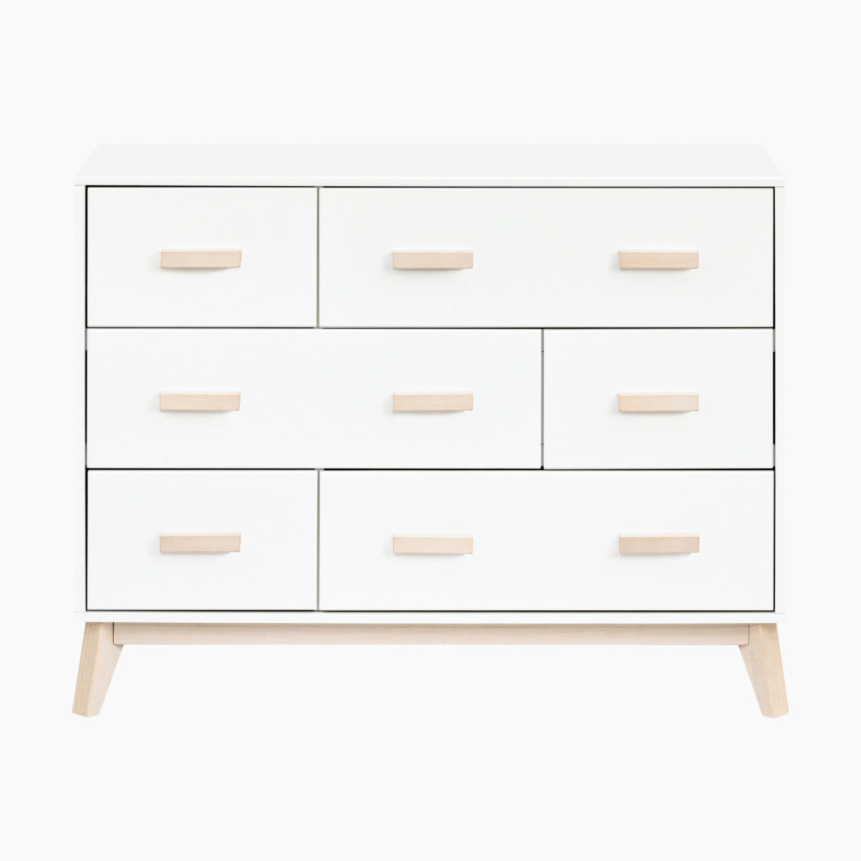 babyletto Scoot 6-Drawer Dresser - White / Washed Natural.