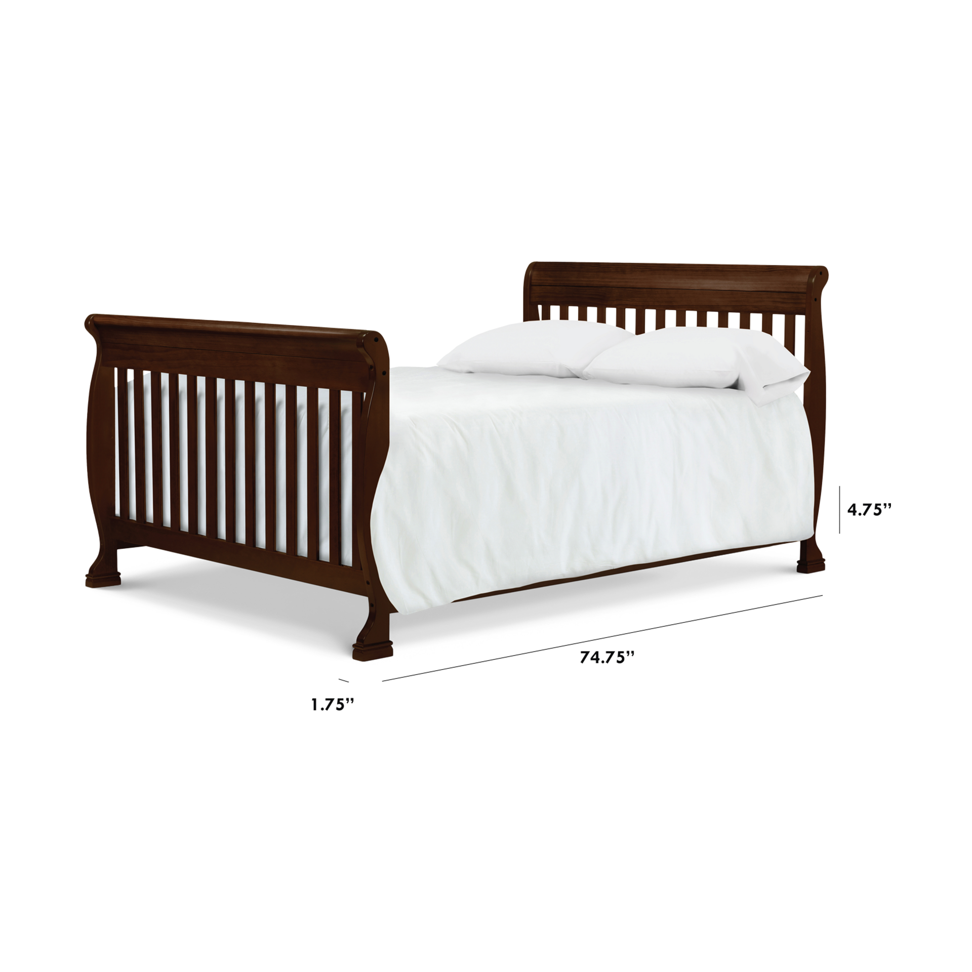 daVinci Twin/Full-Size Bed Conversion Kit (M4799) - Espresso.