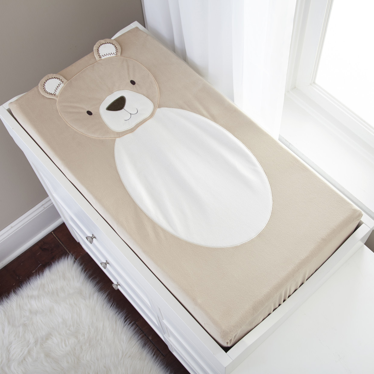 Levtex Baby Bear Character Changing Pad Cover - Taupe.