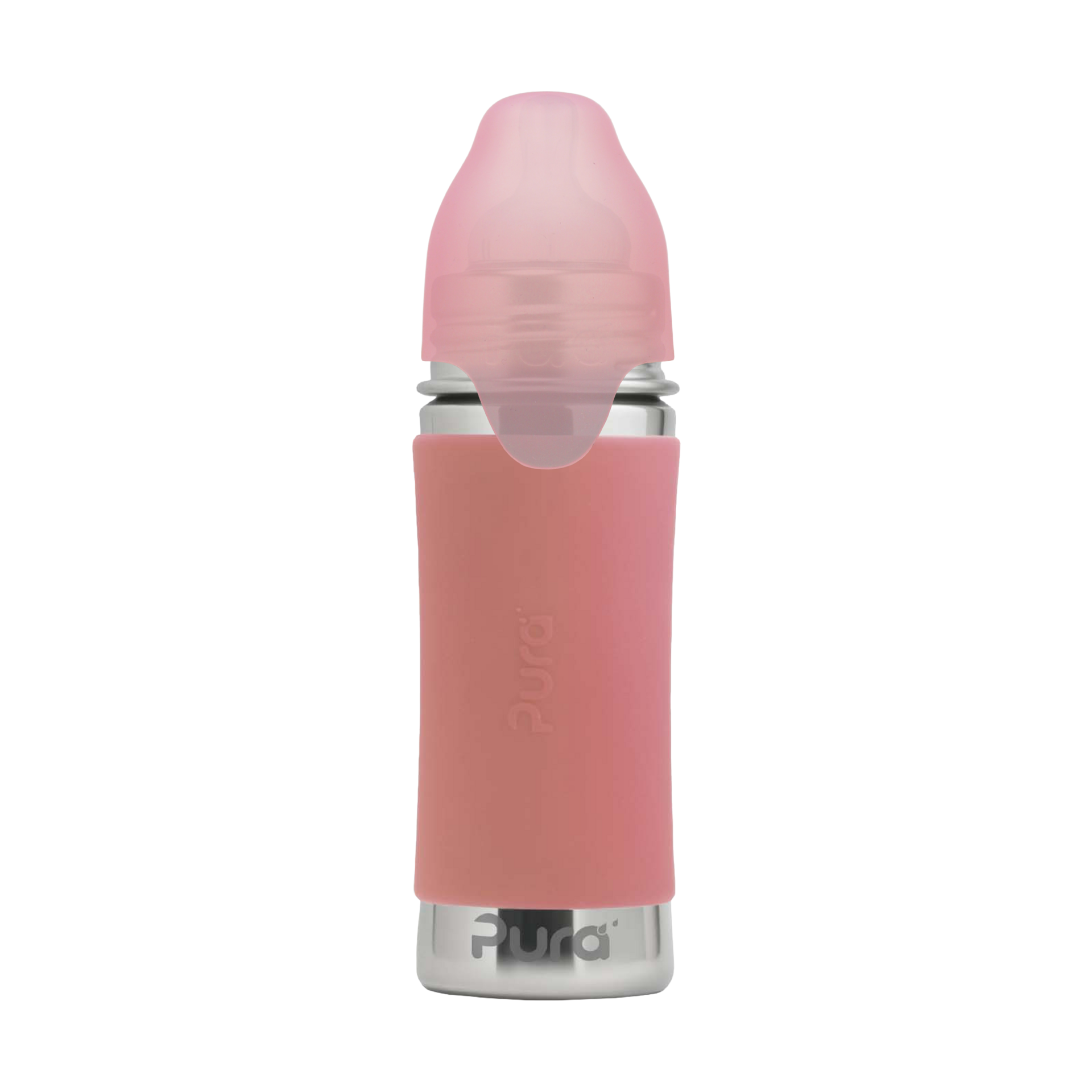 Pura Stainless Steel Baby Bottle - Rose, 9oz.