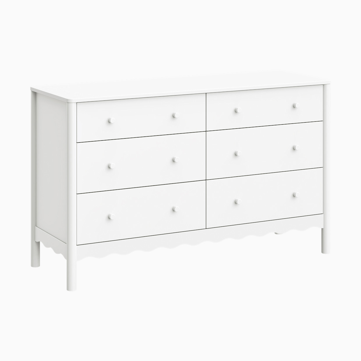babyletto Swell 6-Drawer Assembled Dresser - White.