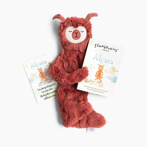 Slumberkins Snuggler & Board Book Gift Bundle (Discontinued) - Copper Alpaca (Stress Relief).