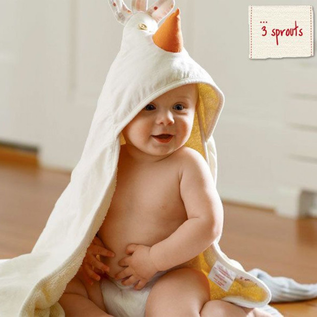 3 Sprouts Hooded Towel - Chicken.