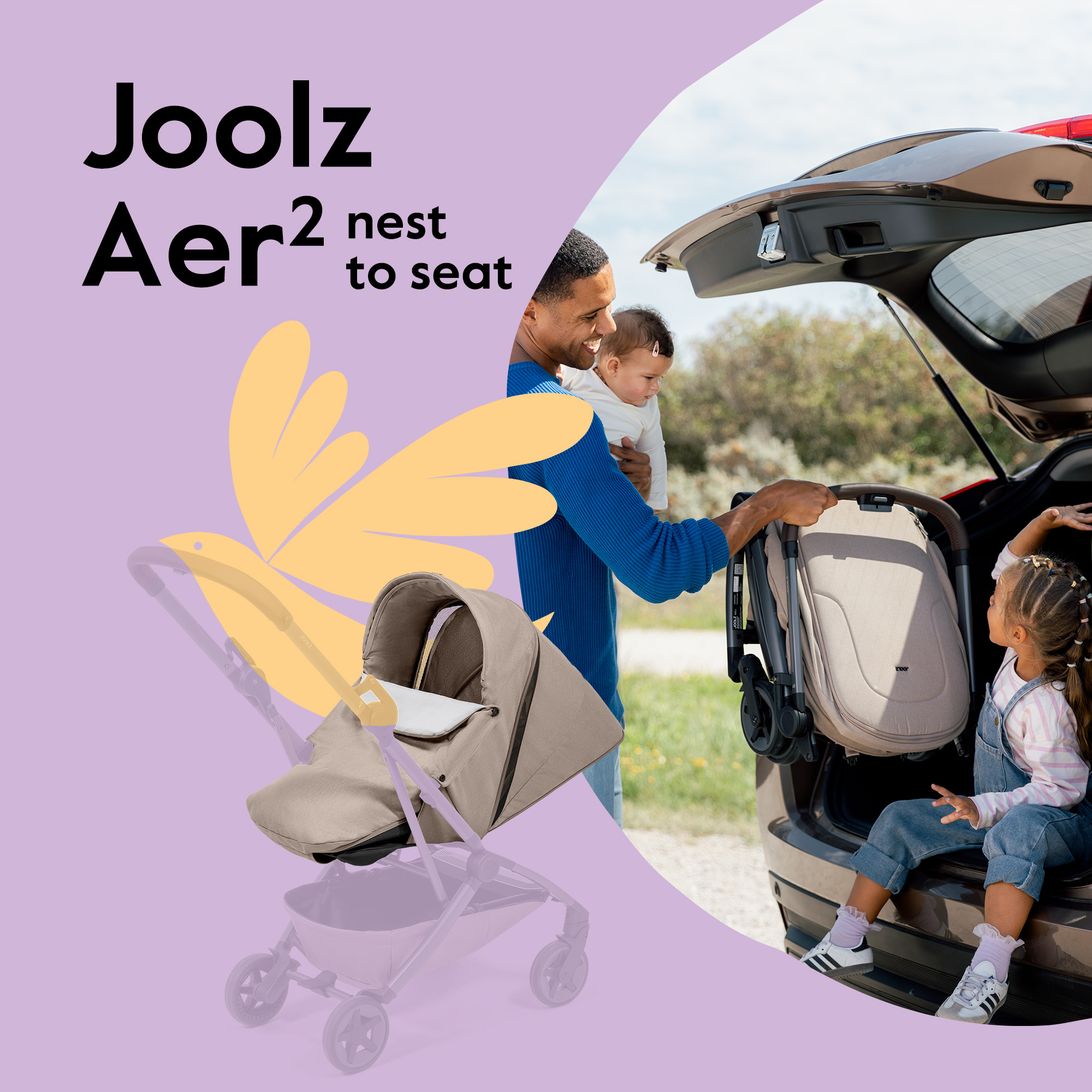 Joolz Aer2 Nest to Seat - Sandy Taupe.