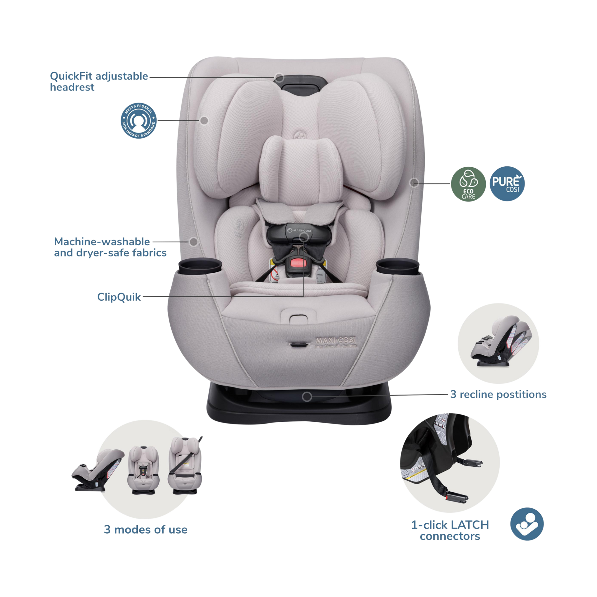 Maxi-Cosi Pria Max All-in-One Convertible Car Seat - Tan.