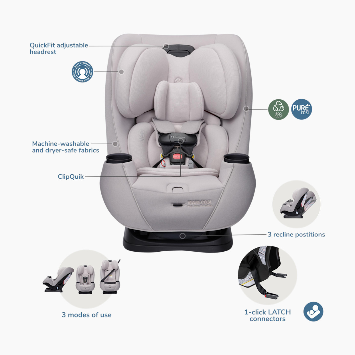 Maxi-Cosi Pria Max All-in-One Convertible Car Seat - Tan.
