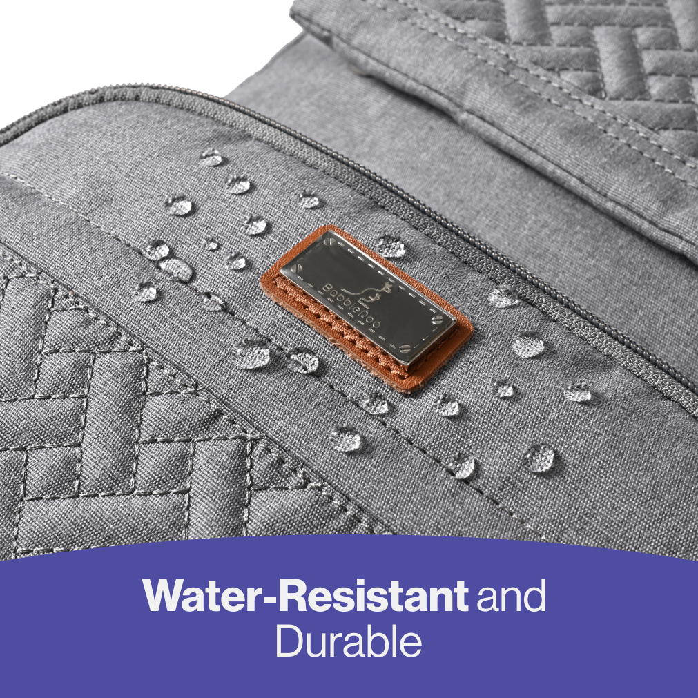 Babbleroo Travel Diaper Bag Backpack - Light Grey.