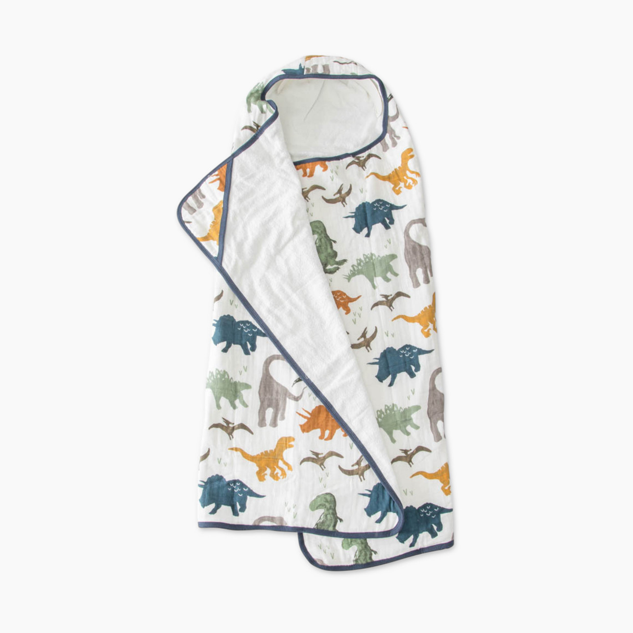 Little Unicorn Large Cotton Muslin & Terry Hooded Towel - Dino Friends, Large.