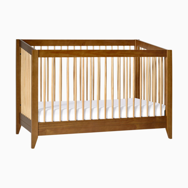 babyletto Sprout 4-in-1 Convertible Crib with Conversion Kit - Chestnut/Natural.