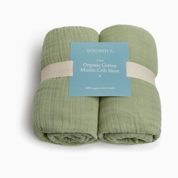 Soundly Organic Cotton Muslin Crib Sheet (2 Pack).