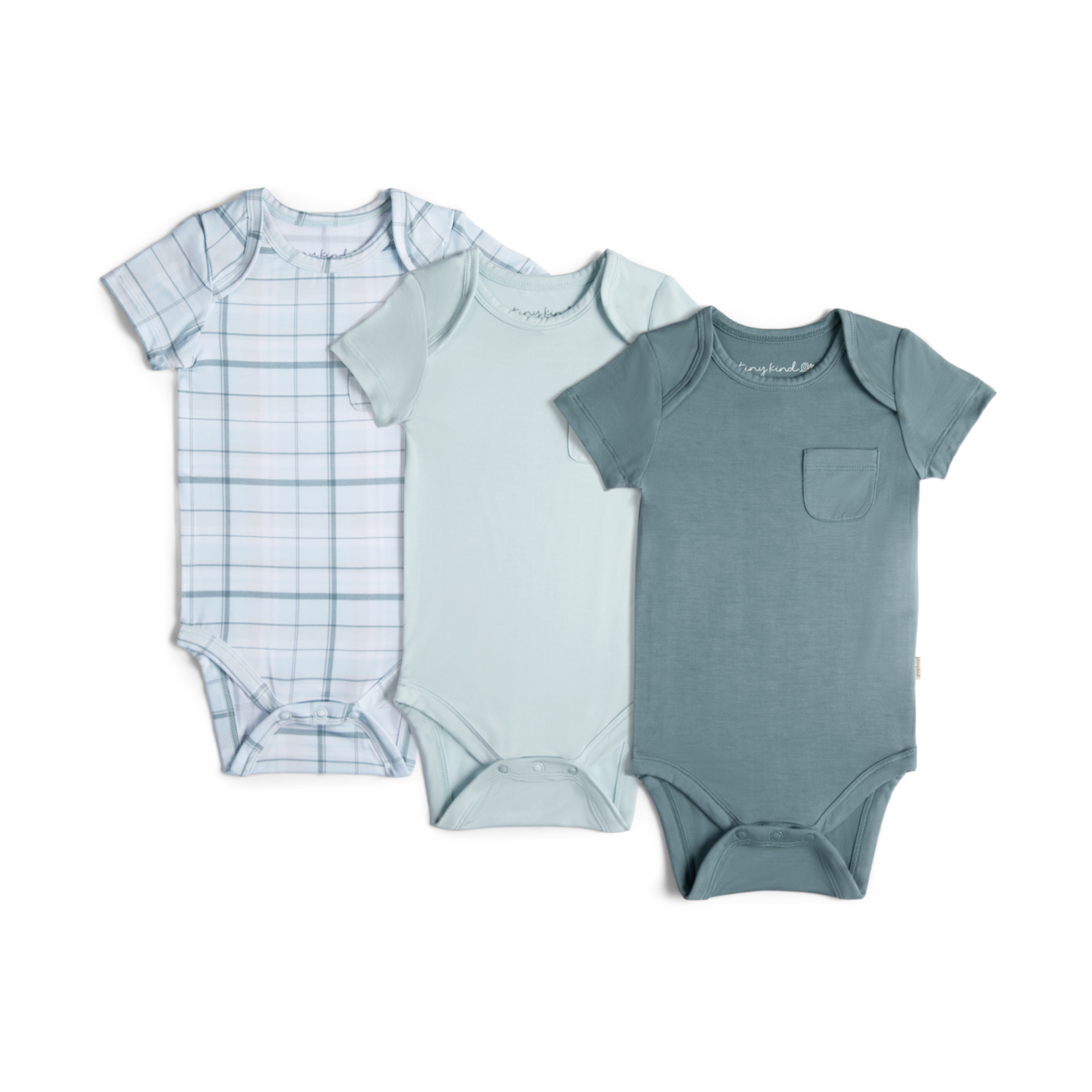Tiny Kind Bamboo Viscose Bodysuit with Pocket (3 Pack).