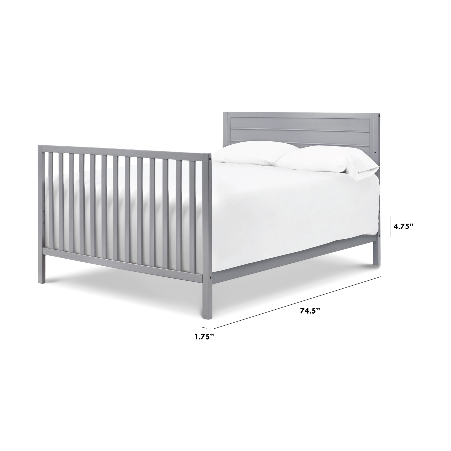 daVinci Twin/Full-Size Bed Conversion Kit (M5789) - Grey.