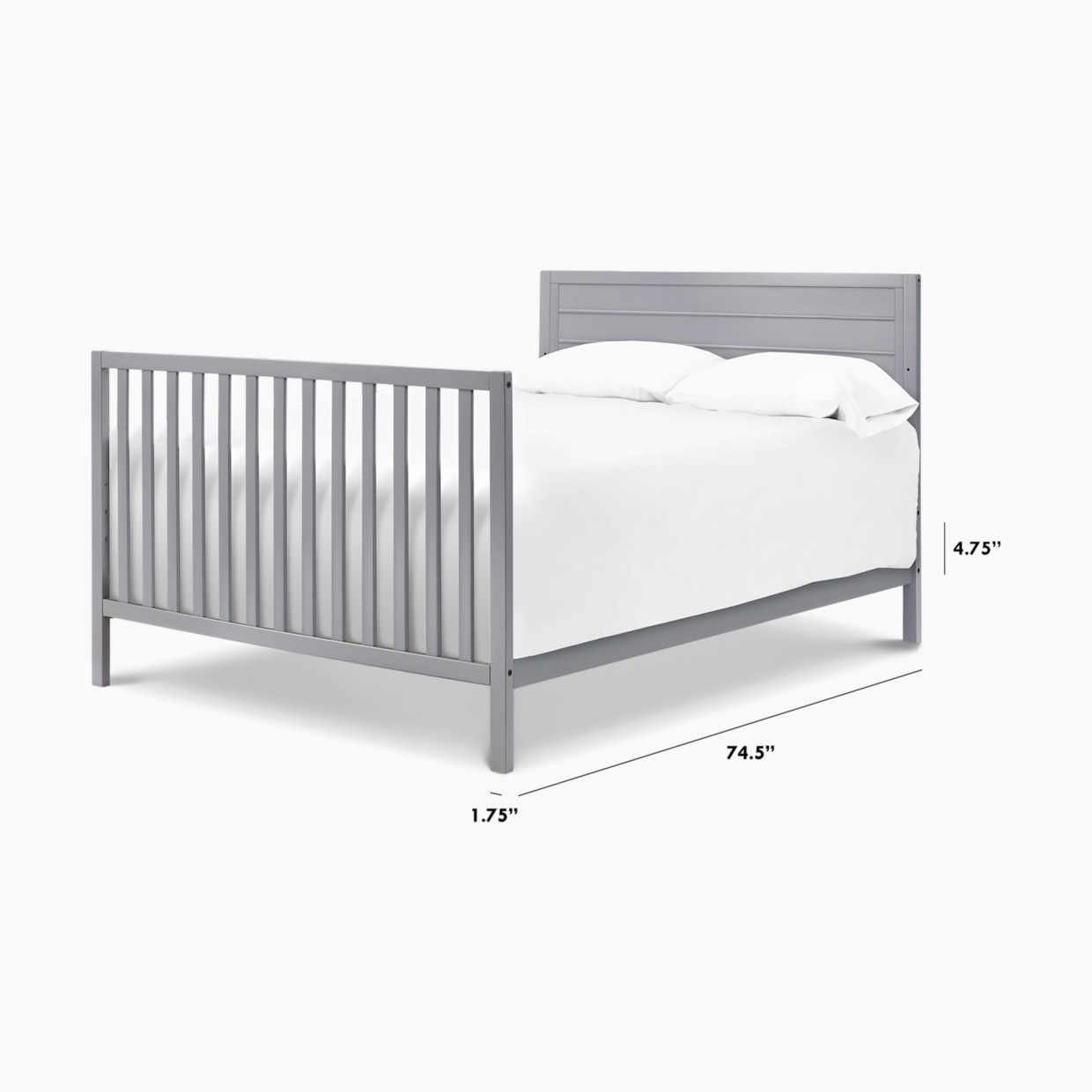 daVinci Twin/Full-Size Bed Conversion Kit (M5789) - Grey.
