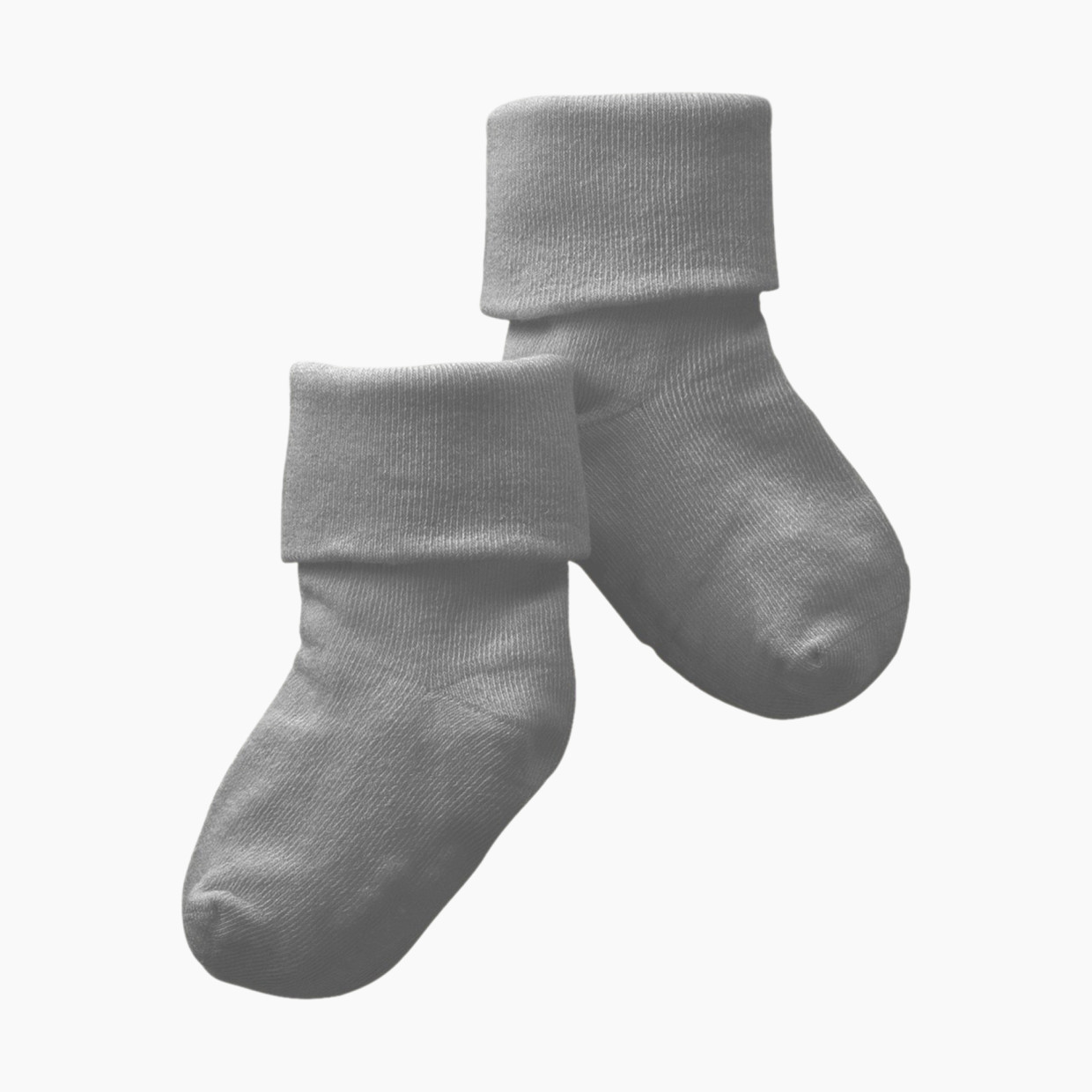 Babysoy Organic Cotton Solid Socks - Thunder, 0-6 Months.
